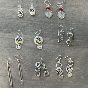 Elegant Sterling Silver Earrings Set